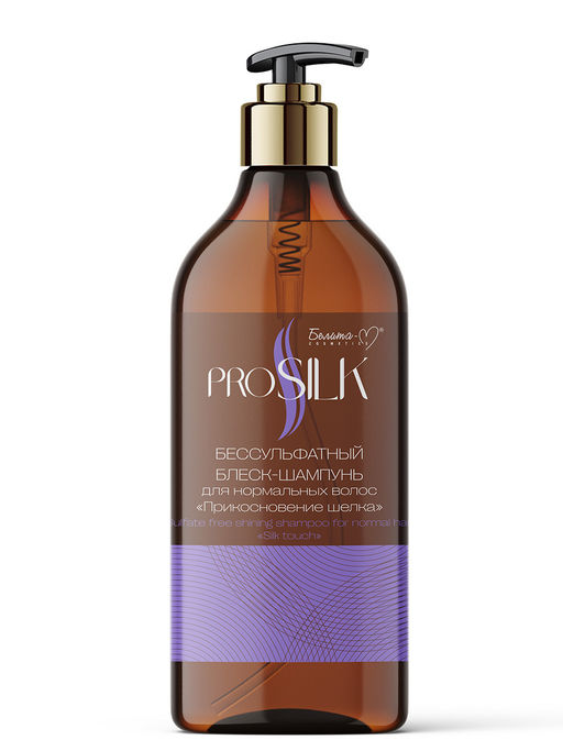 Белита-М PROSILK Шампунь-блеск Бессульфатный для нормальных волос "Прикосновение шелка" 750г