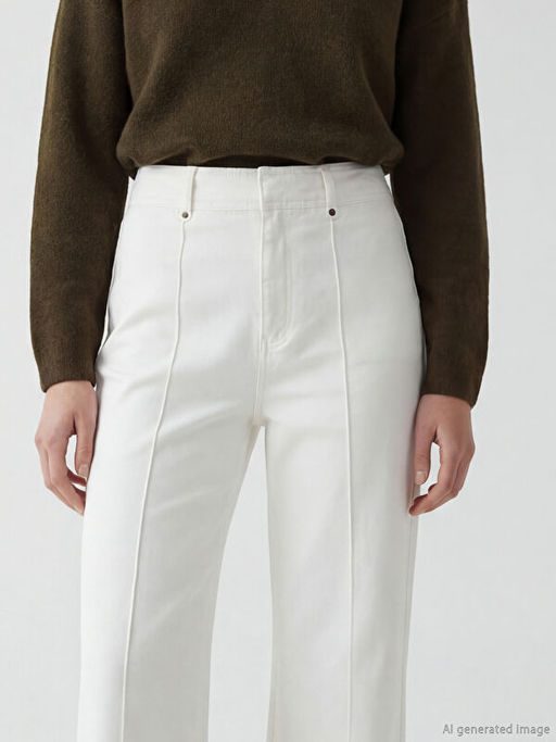 Y?ksek Bel Wideleg Kad?n Jean Pantolon