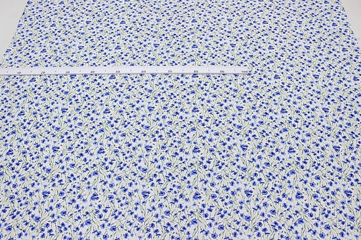 Полулен Душистые васильки, ш.1.5м, хлопок-70%, лен-30%, 140гр/м.кв - Купава фото 2