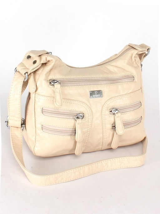 Сумка женская искусственная кожа Guecca-RY 018, 1отд+карм/пер, плечевой ремень, светло-бежевый SALE 245436 - Adelia фото 6