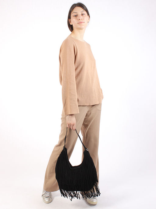 LACCOMA сумка P5876-черный натуральная замша, натуральная кожа полиэстер  фото 2