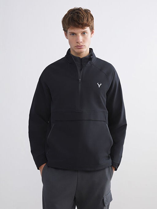 Fermuarl? Dik Yaka Erkek Sweatshirt
