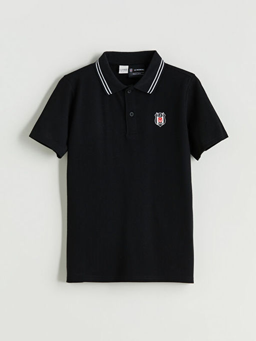 Polo Yaka Be?ikta? Bask?l? Erkek ?ocuk Ti??rt
