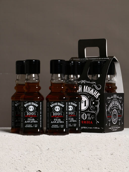 Гель для душа «Крутой мужик», набор 4 шт х 100 мл, Чистое счастье