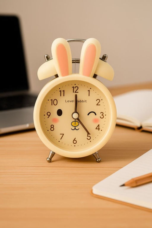 Часы-будильник Cute rabbit, yellow (6х9,5 см)