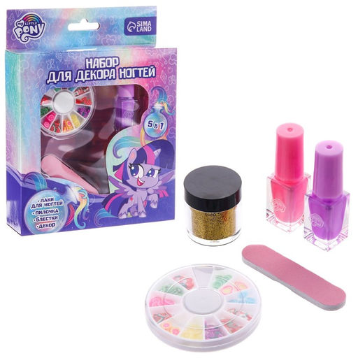 Маникюрный набор, 2 лака, пилочка, блестки, декор Искорка, My Little Pony - Hasbro фото 3