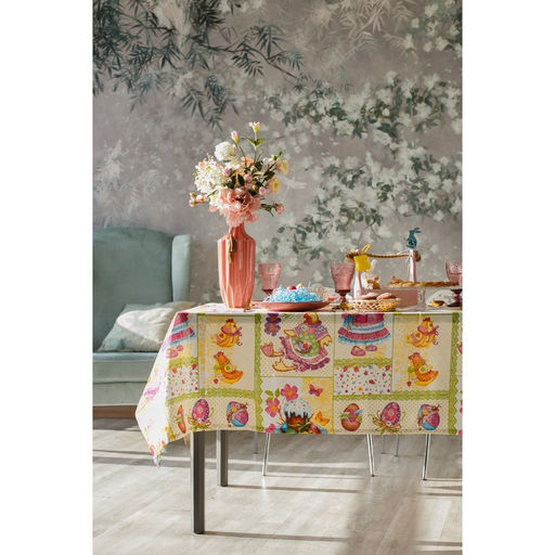 Скатерть Доляна Светлая Пасха 145*144 см, 100% хлопок, рогожка 164 г/м2  фото 2