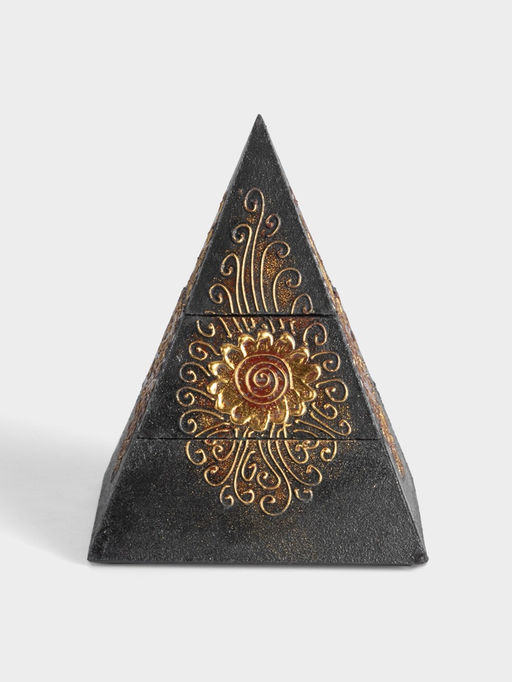 Шкатулка «Пирамидка», 15×15×20 см, МДФ, чёрная