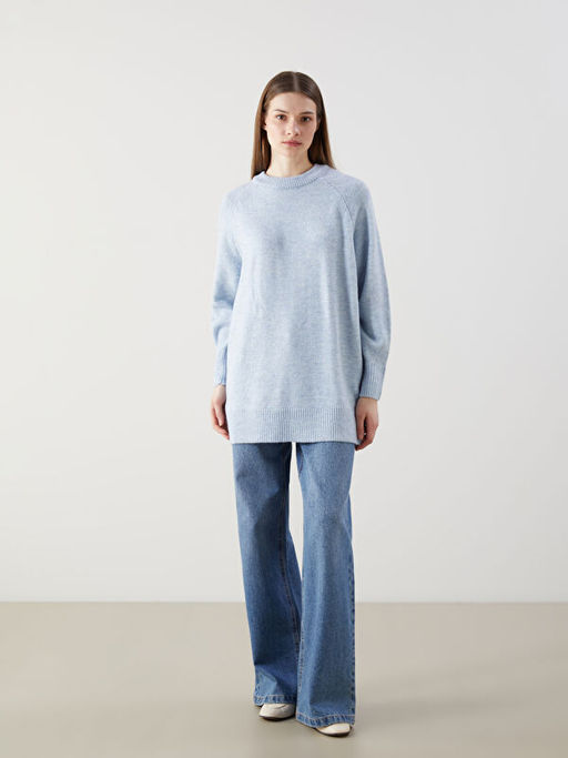 Bisiklet Yaka Kad?n Triko Tunik