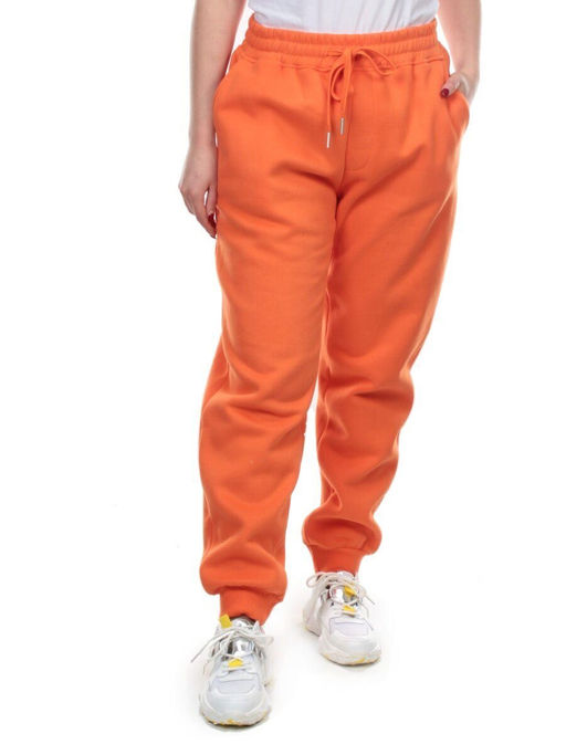 M049 ORANGE Брюки спортивные женские на флисе (100% хлопок) 7986 - Fashion фото 7