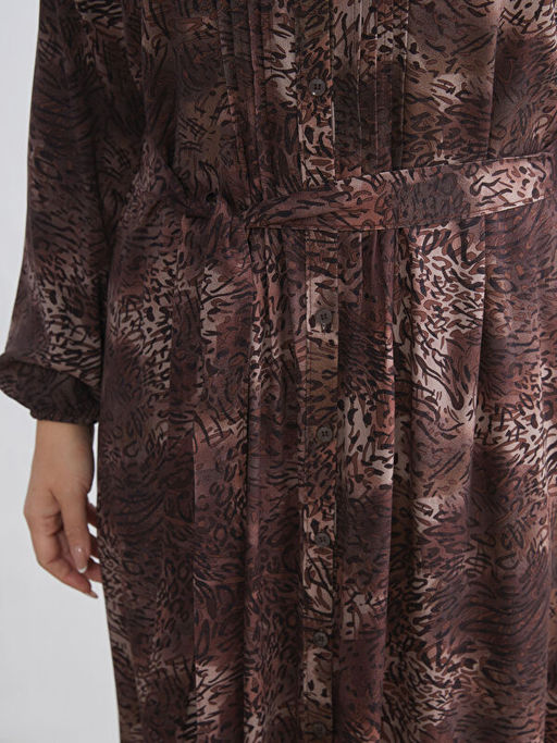 Hakim Yaka Desenli G?mlek Elbise