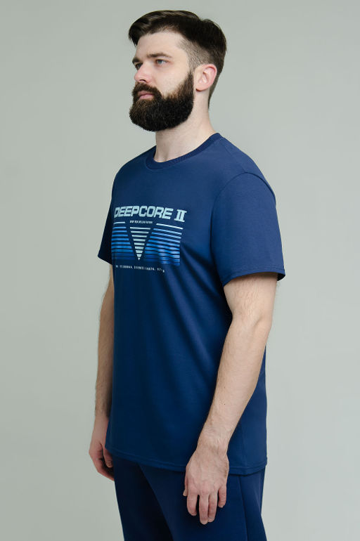 Арт. 61120 Футболка мужская 48-58 (6 шт) Цвет:темно-синий