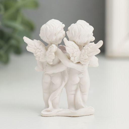 Фигурка полистоун Белоснежные ангелы хрустальное сердце, 5.6?4.3?2.3 см