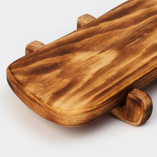 Доска разделочная деревянная для подачи на ножках в обжиге Wild Kitchen, 31×14.5×7 см, цельный массив кедра