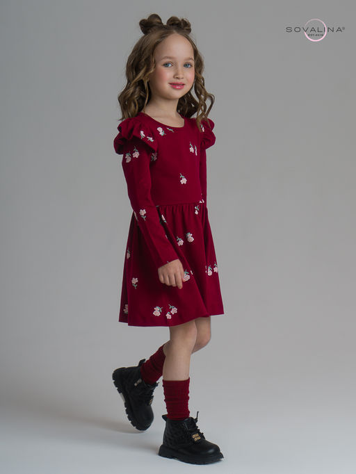 Платье Фея лютики бордо - Sovalina фото 28