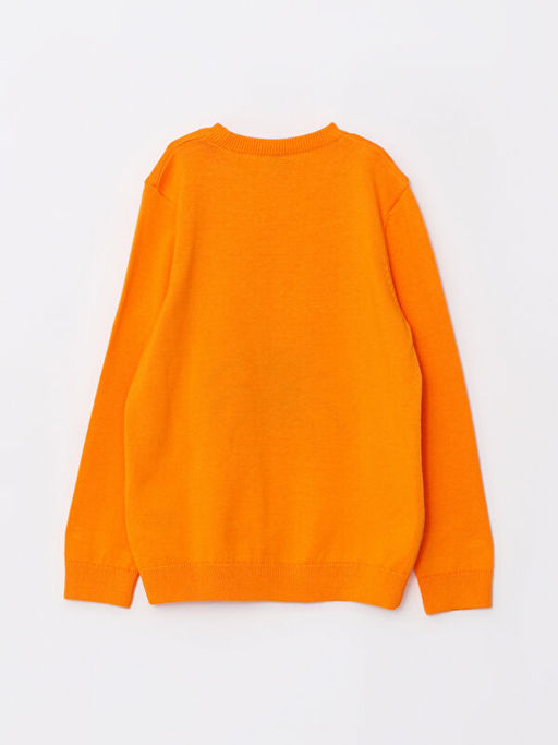 Bisiklet Yaka Bask?l? Uzun Kollu Erkek ?ocuk Triko Kazak - Waikiki фото 2