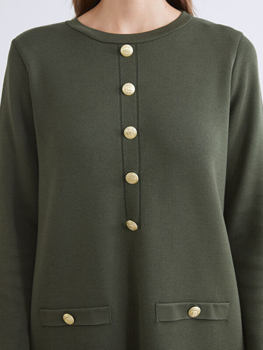 Bisiklet Yaka Triko Elbise