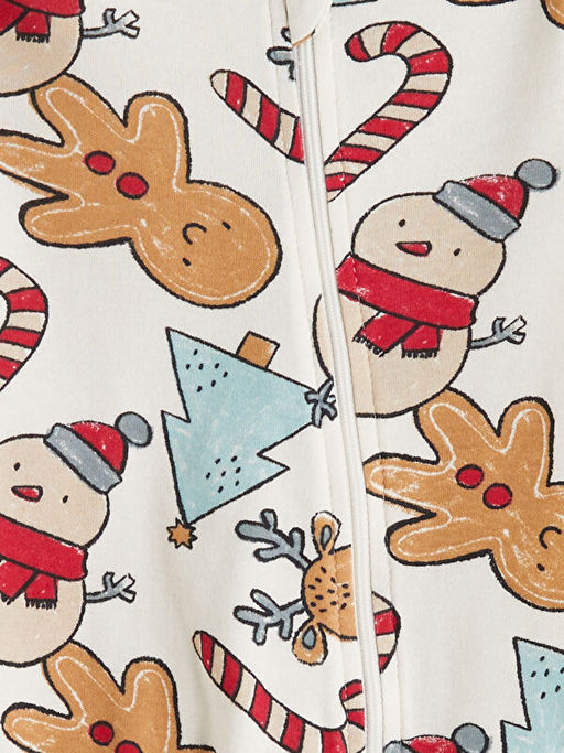 Bask?l? Erkek Bebek Tulum