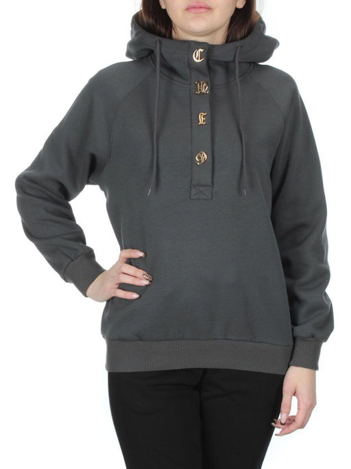 NO26 DARK GRAY Худи женское (90% хлопок, 10% полиэстер)