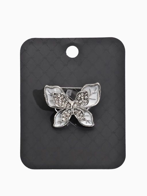 Брошь «Бабочка», перламутровая, белая в серебре