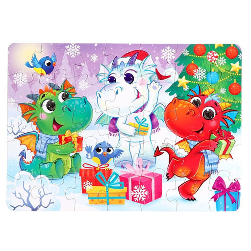 Пазл Новый год у дракончиков, 35 деталей - Puzzle time фото 4