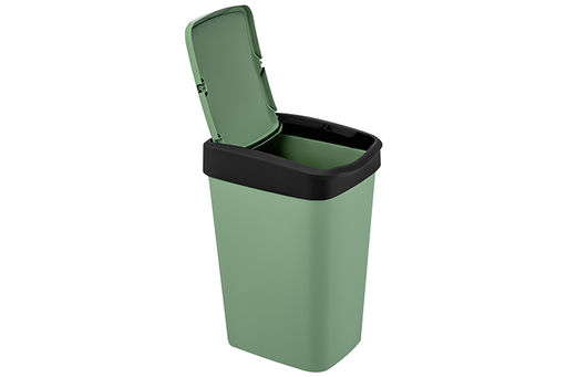 Ведро для мусора с подвижной крышкой 10 л 23,5*19,5*33,7 см Тандем зеленый/черный (841045) - Elan gallery фото 9