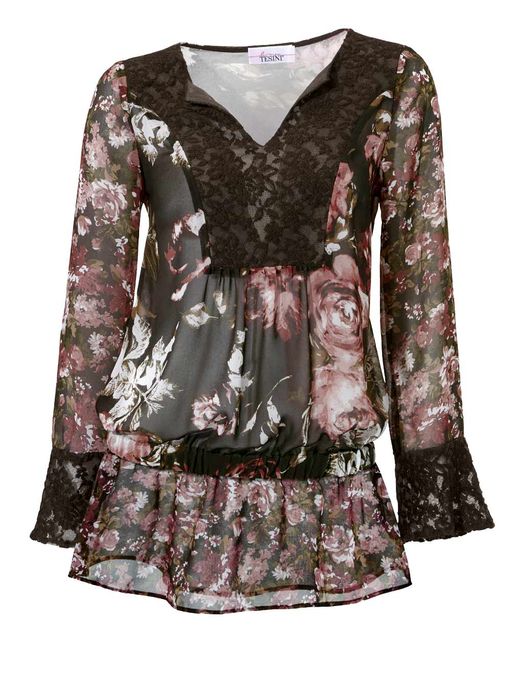 Блузка, коричнево-розовая - Linea tesini фото 2