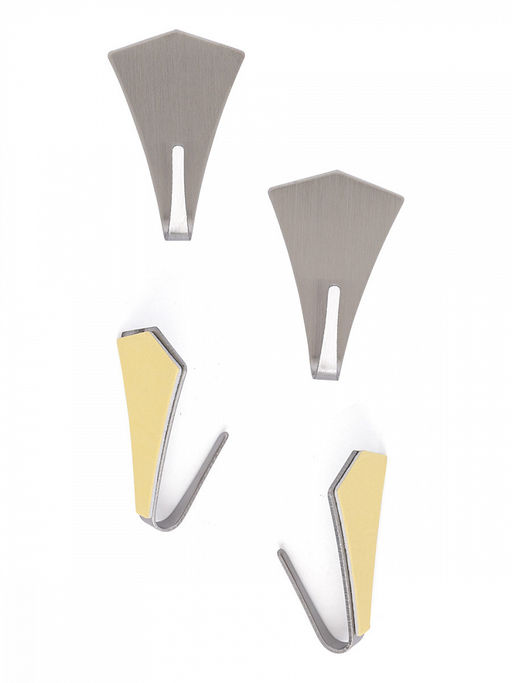 Набор крючков на липучке, 4 шт серый нержавеющая сталь - Denastia фото 3