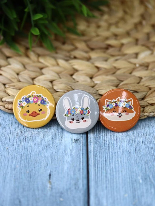 Набор значков 3 шт. iLikeGift "Flower animal"