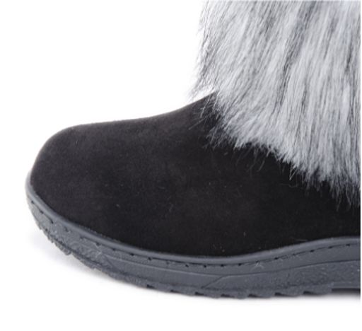 Унты женские на литой подошве. Черные. Мех песец - Roshva фото 10