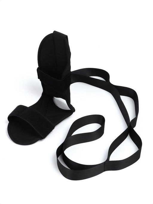 Эспандер-лента с захватами для мышц ног, чёрный