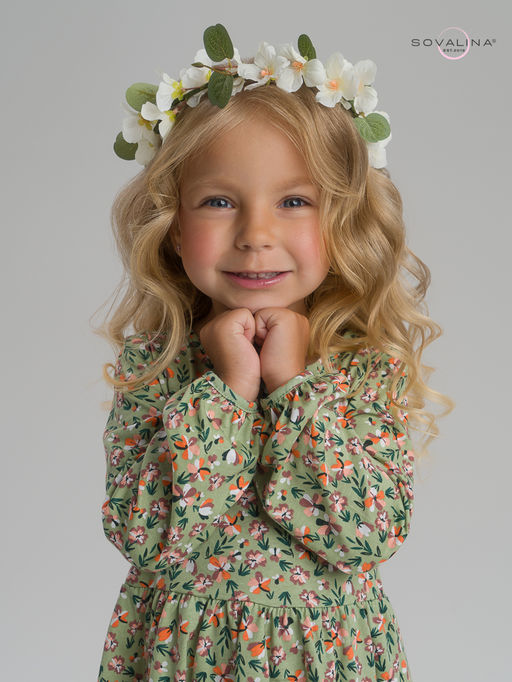 Платье Моана цветочки на хаки - Sovalina фото 17