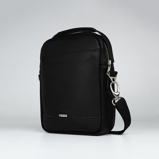 Сумка мужская TEXTURA через плечо, искусственная кожа, цвет чёрный  фото 2