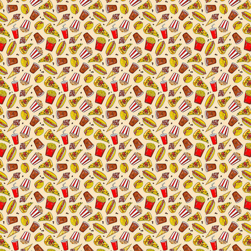 Скатерть 145х145см "Фаст Фуд", длина стола до 110см, на 4 персоны, рогожка, хлопок "Комфорт" 171г/м2, упаковка классическая 28х41см, "Домашняя мода" (Россия)