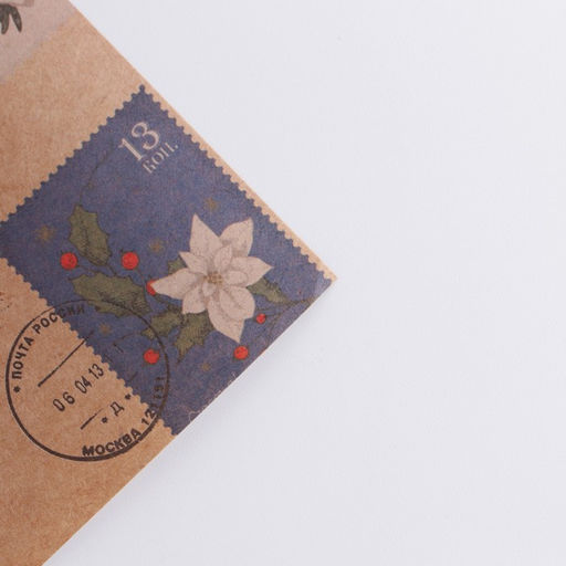 Цена за 10 шт. Бумага упаковочная крафтовая «Почтовые марки», 50 х 70 см