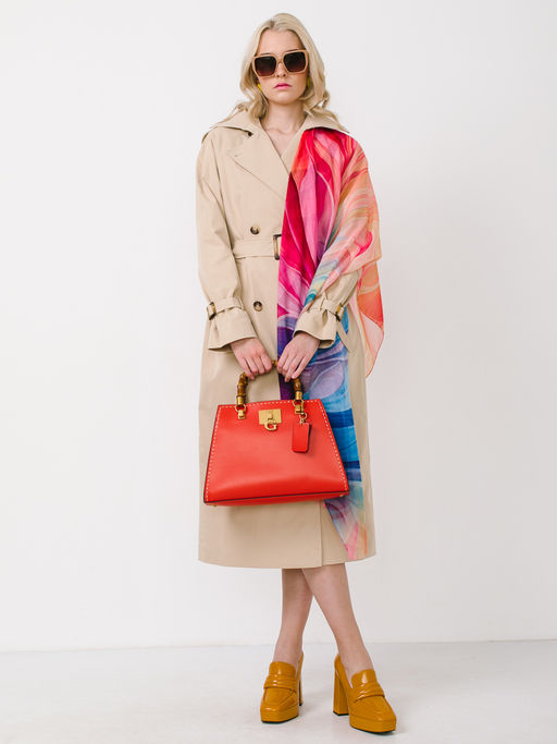 Большой, мягкий, тонкий и очень нежный двусторонний палантин с рисунком в стиле арт-деко - Tantino фото 2