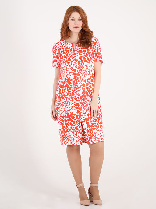 Белорусское платье летнее с рисунком короткое женское - Almond фото 2