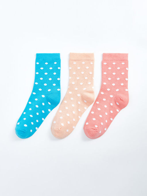 Puantiyeli K?z ?ocuk Soket ?orap 3l?
