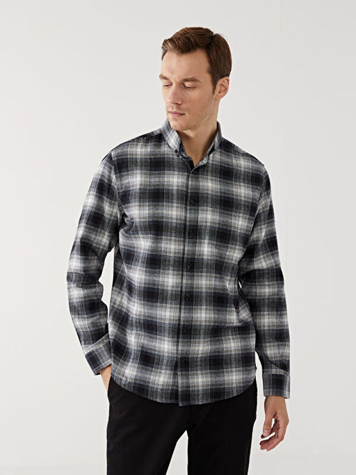 Regular Fit Uzun Kollu Ekose Erkek Oduncu G?mlek