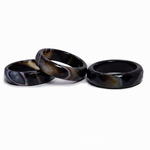 Кольцо из камня Черный агат дарует защиту от всех видов сглаза и порчи размер микс