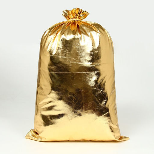 Мешок новогодний Деда Мороза, цвет золото, 60 х 40см - Страна карнавалия фото 5