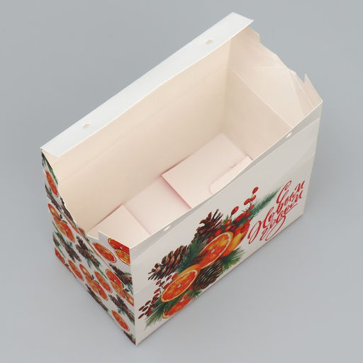 Цена за 5 шт. Коробка для сладостей «С Новым годом!», апельсины, 10×18×14 см