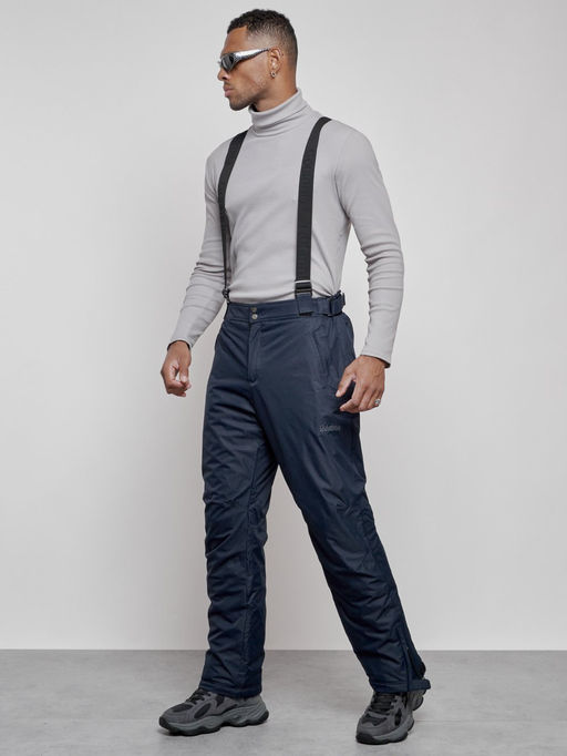 Полукомбинезон утепленный мужской зимний горнолыжный темно-синего цвета 7507TS - Colannia фото 2