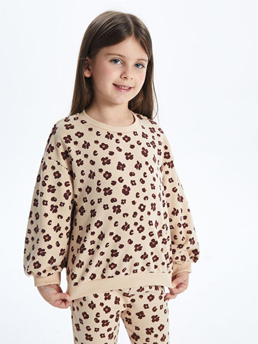 ?i?ekli K?z Bebek Sweatshirt ve Tayt Pantolon 2li Tak?m - Waikiki фото 4