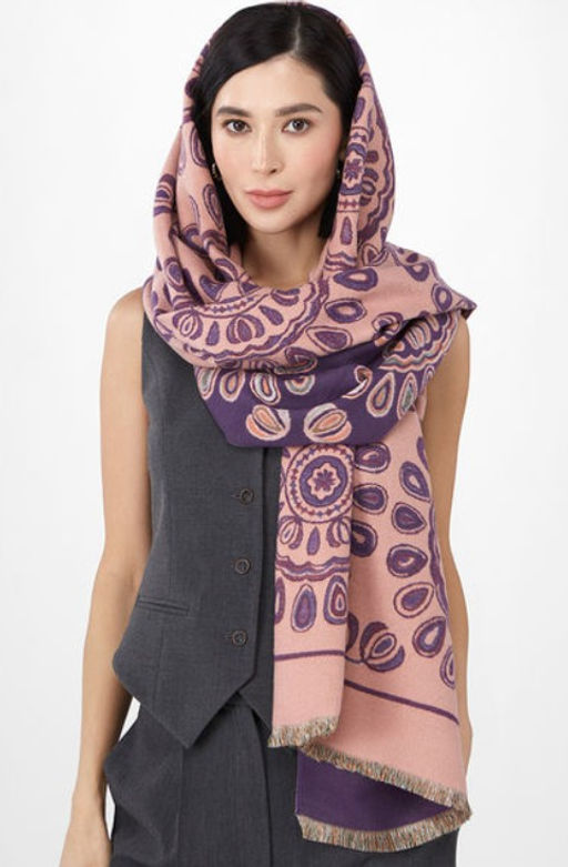 в составе ШЕРСТЬ и КАШЕМИР Большой, мягкий, теплый однотонный двусторонний палантин. - Tantino фото 9