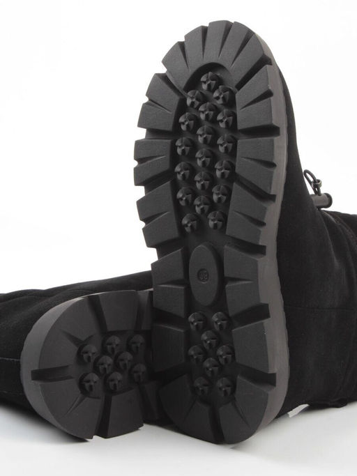 04-PAL273-1Z BLACK Ботинки зимние женские (натуральная замша, 100% шерсть)