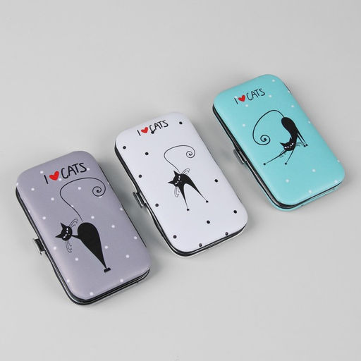 Набор маникюрный Кошечки, 6 предметов, в футляре, рисунок и цвет МИКС - Queen fair фото 8