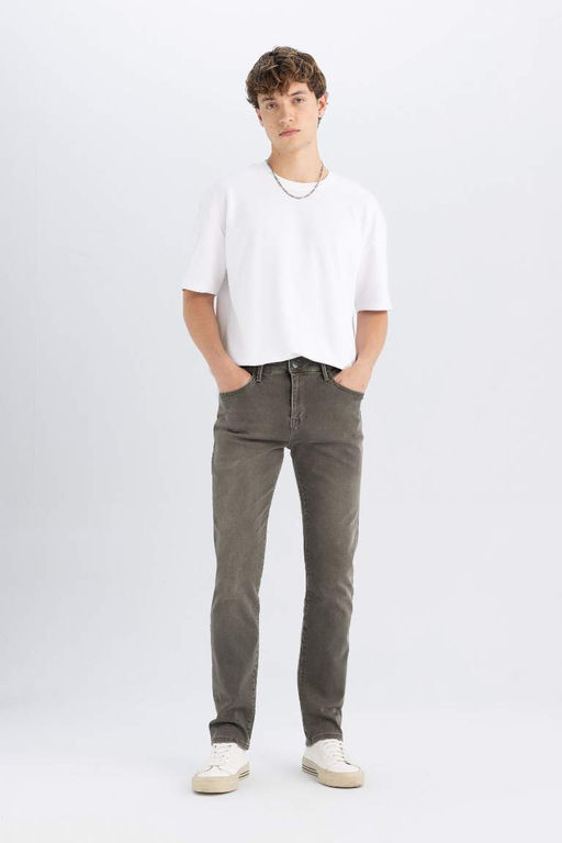 Джинсовые брюки Sergio Regular Fit Normal Mold с нормальной талией и зауженными штанинами - Defacto фото 4