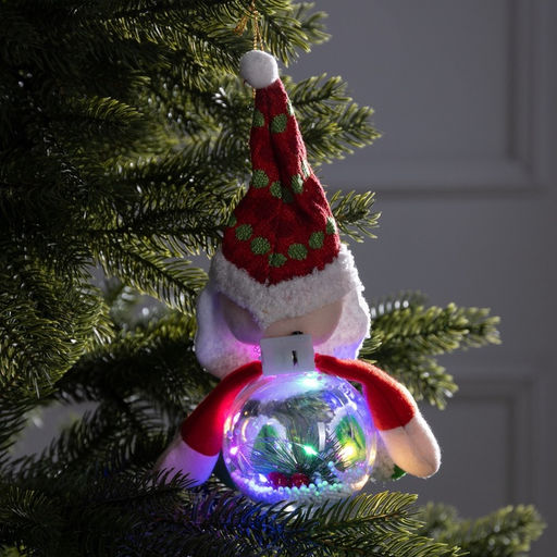 Ёлочная игрушка Дед Мороз, 10х23х16 см, 5 LED, от батареек, свечение мульти - Luazon lighting фото 4