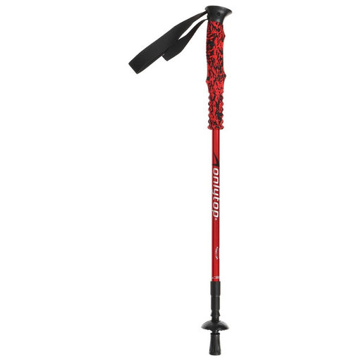 Палка для скандинавской ходьбы ONLITOP, телескопическая, 3 секции, алюминий, до 135 см, 1 шт., цвет красный/синий,  фото 6